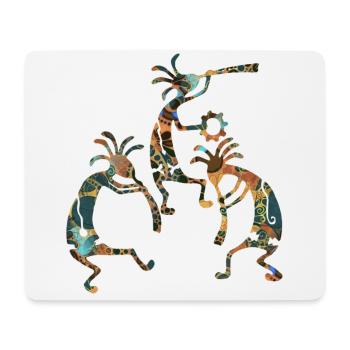 Native Americans - Kokopelli Musicans Trio 3 - Mouse Pad (horizontal) - white - Front