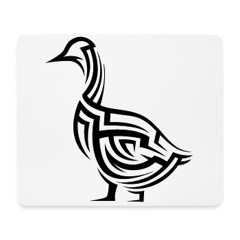 Tatouage tribal de canard - Tapis de souris (format paysage) - blanc - Devant