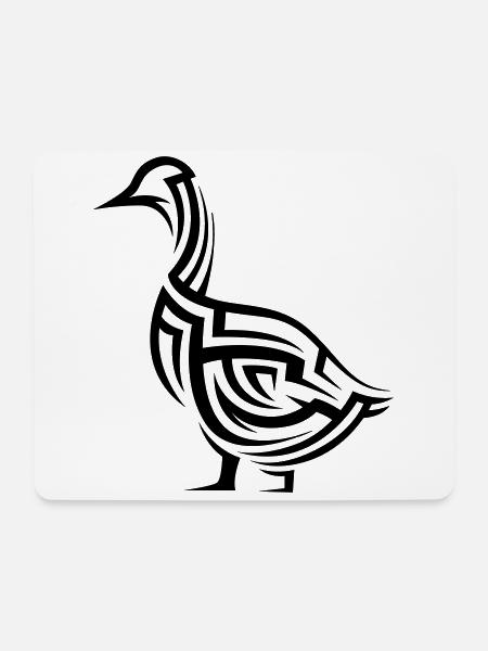 Ente Tribal Tattoo - Mousepad (Querformat) - Weiß
