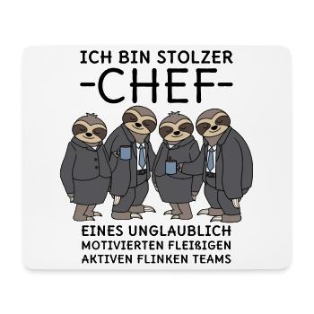 Stolzer Chef unglaublich fleißiges Team Faultiere - Mousepad (Querformat) - Weiß - Vorne
