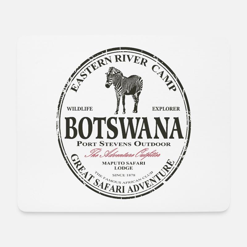Botswana - Zebra - Mousepad (Querformat) - Weiß