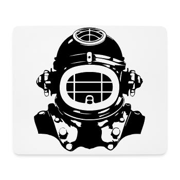 Taucherhelm Tauchen Apnoe Vintage - Mousepad (Querformat) - Weiß - Vorne
