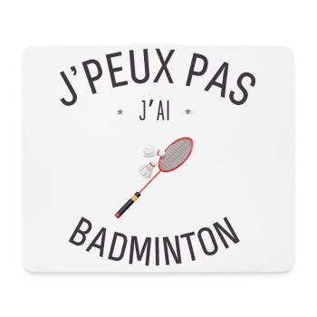 J'Peux pas j'ai Badminton - Tapis de souris (format paysage) - blanc - Devant