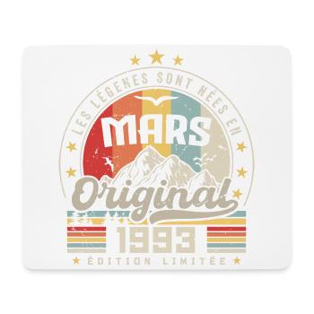 Vintage March 1993 31 Year Anniversary Gift - Mouse Pad (horizontal) - white - Front