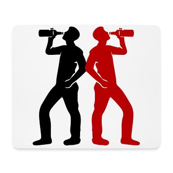 Drinker Beer Silhouette - Mouse Pad (horizontal) - white - Front