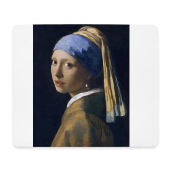 Jan Vermeer: The girl with the pearl earring - Mouse Pad (horizontal) - white - Front