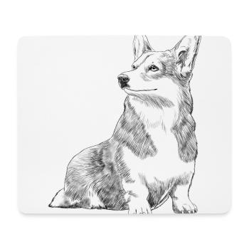 Chien Welsh Corgi Pembroke - Tapis de souris (format paysage) - blanc - Devant