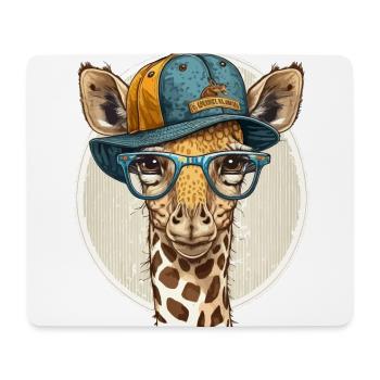 Fashionable Giraffe - Mouse Pad (horizontal) - white - Front