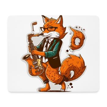 Jazziger Fuchs - Mousepad (Querformat) - Weiß - Vorne