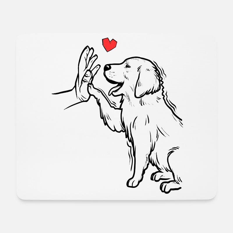 Doux Golden Retriever Chère Golden Retriever - Tapis de souris (format paysage) - blanc