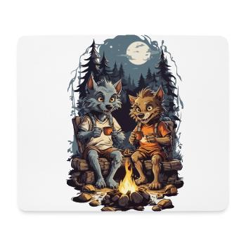 Drôle Loup-Garou Halloween Enfants Dessin Animé - Tapis de souris (format paysage) - blanc - Devant