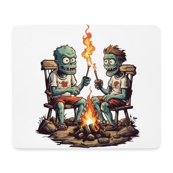 Zombie Campfire Halloween Cartoon Magic - Mouse Pad (horizontal) - white - Front