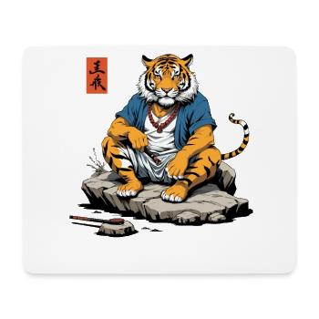Asian Tiger Monk Japan Streetwear Art - Mouse Pad (horizontal) - white - Front