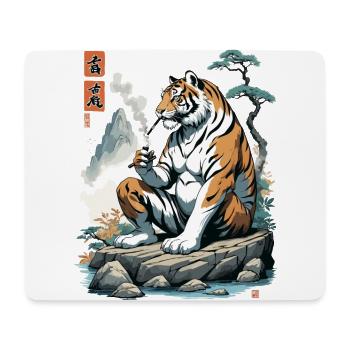 Ukiyo-E Tiger Berg Asiatische Kunst Streetwear - Mousepad (Querformat) - Weiß - Vorne