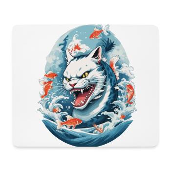 Seeungeheuer Katzen Anime Style Katze Design - Mousepad (Querformat) - Weiß - Vorne