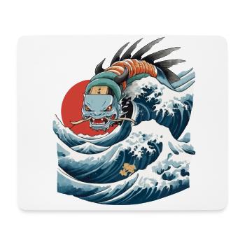 Lac Dragon Ukiyo-E Japon Vintage esthétique - Tapis de souris (format paysage) - blanc - Devant