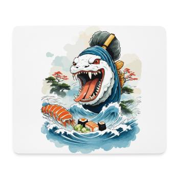 Sushi Rice Monster Japan Art Streetwear - Mouse Pad (horizontal) - white - Front