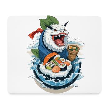 Sushi Yokai Monster Vintage Ukiyo-E Japan Kunst - Mousepad (Querformat) - Weiß - Vorne