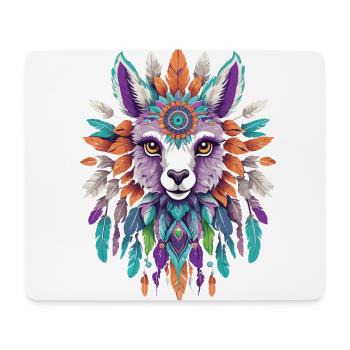 Alpaga spirituel Mandala Power Animal - Tapis de souris (format paysage) - blanc - Devant