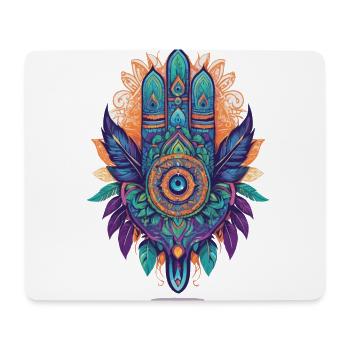Hamsa Hand Spirituelles Mandala Federn Design - Mousepad (Querformat) - Weiß - Vorne
