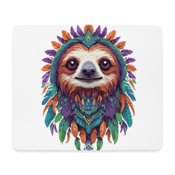Spiritual Sloth Mandala Power Animal Streetwear - Mouse Pad (horizontal) - white - Front