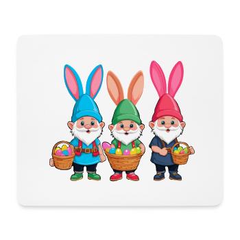 Pâques nordique Gnome lapin de Pâques drôle - Tapis de souris (format paysage) - blanc - Devant