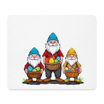 Pâques nordique Gnome lapin de Pâques drôle - Tapis de souris (format paysage) - blanc - Devant