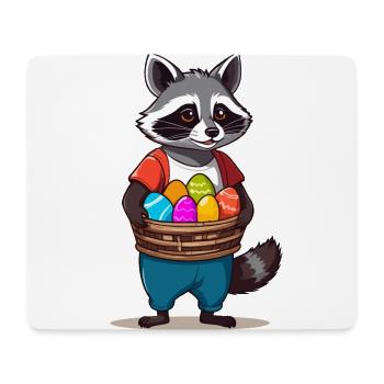 Funny Raccoon Costume Cute Easter Eggs - Mouse Pad (horizontal) - white - Front
