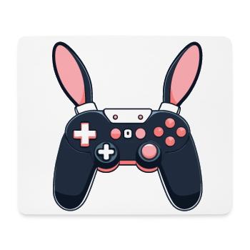 Osterhase Gamer und Gaming Streetwear Design - Mousepad (Querformat) - Weiß - Vorne