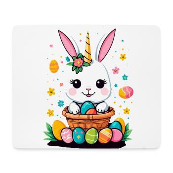 Funny Unicorn Easter Bunny Cute Easter Unicorn - Mouse Pad (horizontal) - white - Front