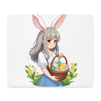 Anime Pâques Kawaii Lapin de Pâques Manga Fille Otaku - Tapis de souris (format paysage) - blanc - Devant