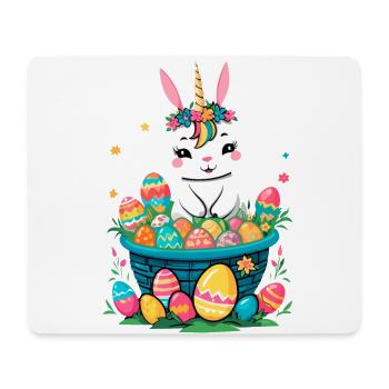 Funny Unicorn Easter Bunny Cute Easter Unicorn - Mouse Pad (horizontal) - white - Front