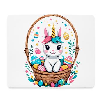 Licorne drôle lapin de Pâques Licorne mignonne Licorne de Pâques - Tapis de souris (format paysage) - blanc - Devant