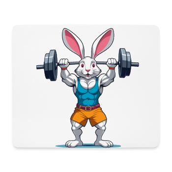 Lapin de Pâques Musculation Animal Drôle Séance D’entraînement - Tapis de souris (format paysage) - blanc - Devant