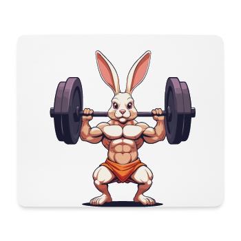 Lapin de Pâques Body Building Animal Drôle Séance D’entraînement - Tapis de souris (format paysage) - blanc - Devant
