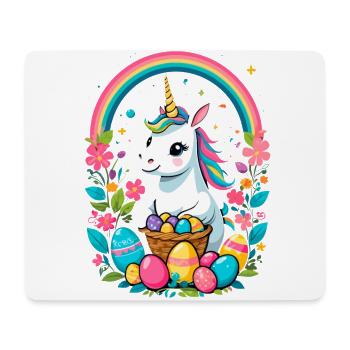 Lustiges Einhorn Osterhase Süßes Ostereinhorn - Mousepad (Querformat) - Weiß - Vorne