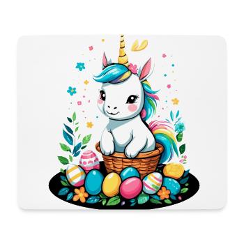 Lustiges Einhorn Osterhase Süßes Ostereinhorn - Mousepad (Querformat) - Weiß - Vorne