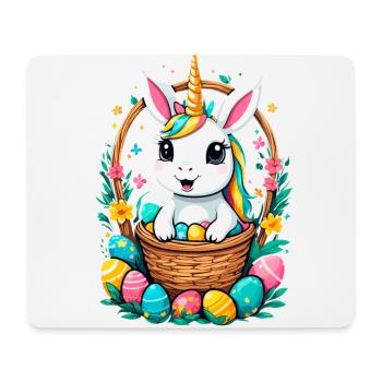 Lustiges Einhorn Osterhase Süßes Ostereinhorn - Mousepad (Querformat) - Weiß - Vorne