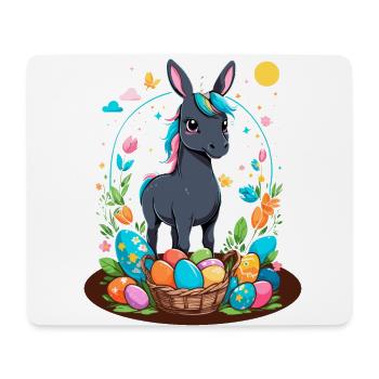 Lustiges Einhorn Osterhase Süßes Ostereinhorn - Mousepad (Querformat) - Weiß - Vorne