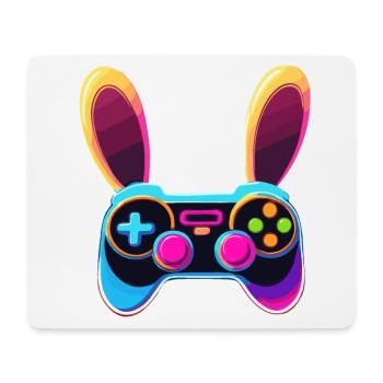 Lapin de Pâques Gamer Jeux de Pâques emblématiques - Tapis de souris (format paysage) - blanc - Devant