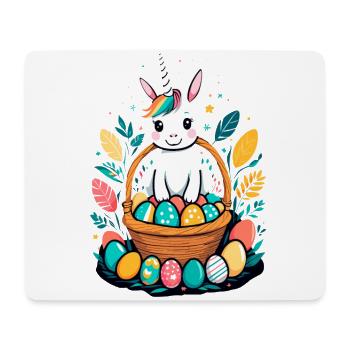 Lustiges Einhorn Osterhase Süßes Ostereinhorn - Mousepad (Querformat) - Weiß - Vorne
