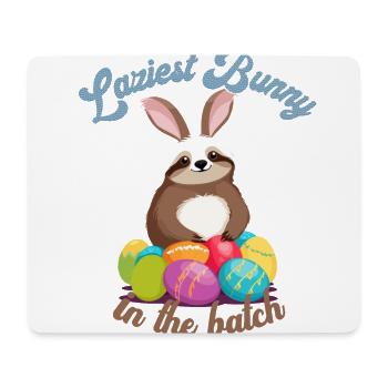 Funny Saying Cute Easter Sloth Lazy - Mouse Pad (horizontal) - white - Front