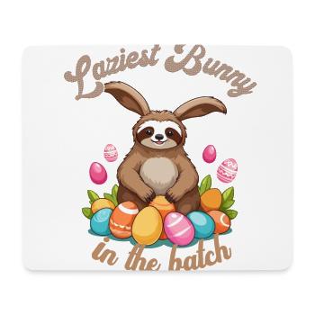 Lustiger Spruch Osterfaultier Häschen Motiv - Mousepad (Querformat) - Weiß - Vorne