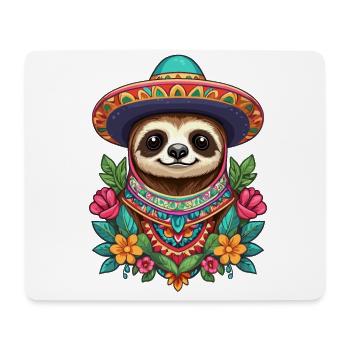 Paresseux Sugar Skull Mexique Design esthétique - Tapis de souris (format paysage) - blanc - Devant