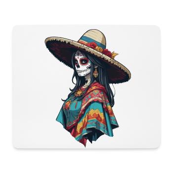 Ikonischer Zuckerschädel Mexiko Skull Streetwear - Mousepad (Querformat) - Weiß - Vorne