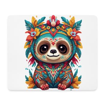 Faultier Mexiko Zuckerschädel Dia De Muertos - Mousepad (Querformat) - Weiß - Vorne