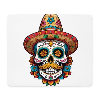 Iconic Sugar Skull Mexico Streetwear Design - Mouse Pad (horizontal) - white - Front