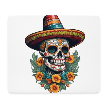 Ikonischer Zuckerschädel Mexiko Streetwear - Mousepad (Querformat) - Weiß - Vorne
