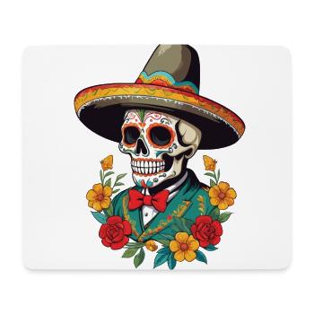 Ikonischer Zuckerschädel Mexiko Skull Streetwear - Mousepad (Querformat) - Weiß - Vorne