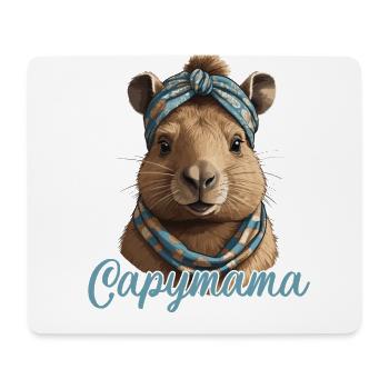 Capymama drôle Capybara conception de fête des mères - Tapis de souris (format paysage) - blanc - Devant